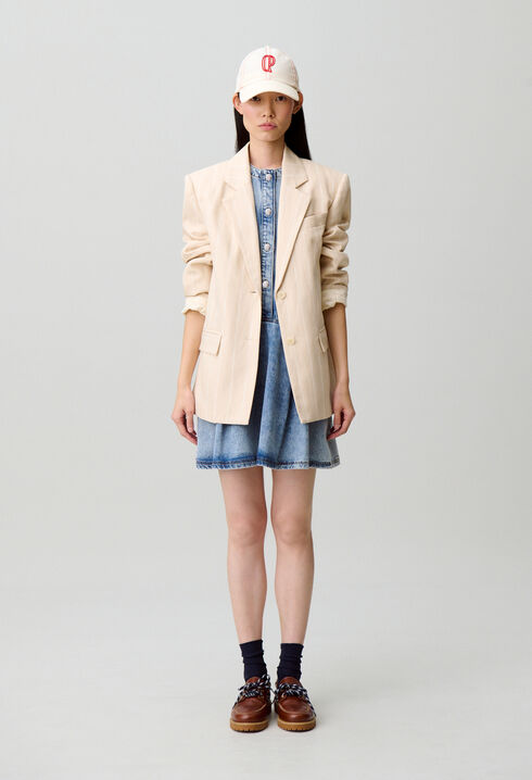 Vestido vaquero evasé desteñido