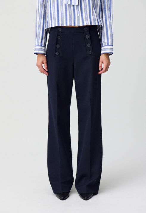 Pantalón recto con botones