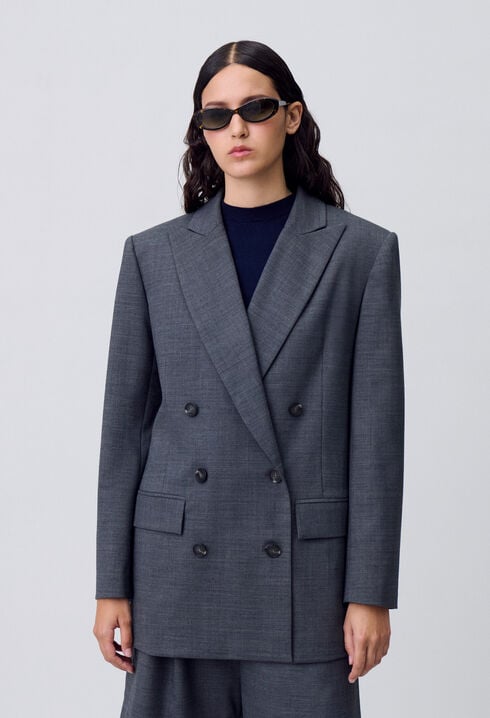 Chaqueta cruzada de traje