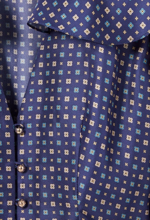 Vestido corto de seda estampada