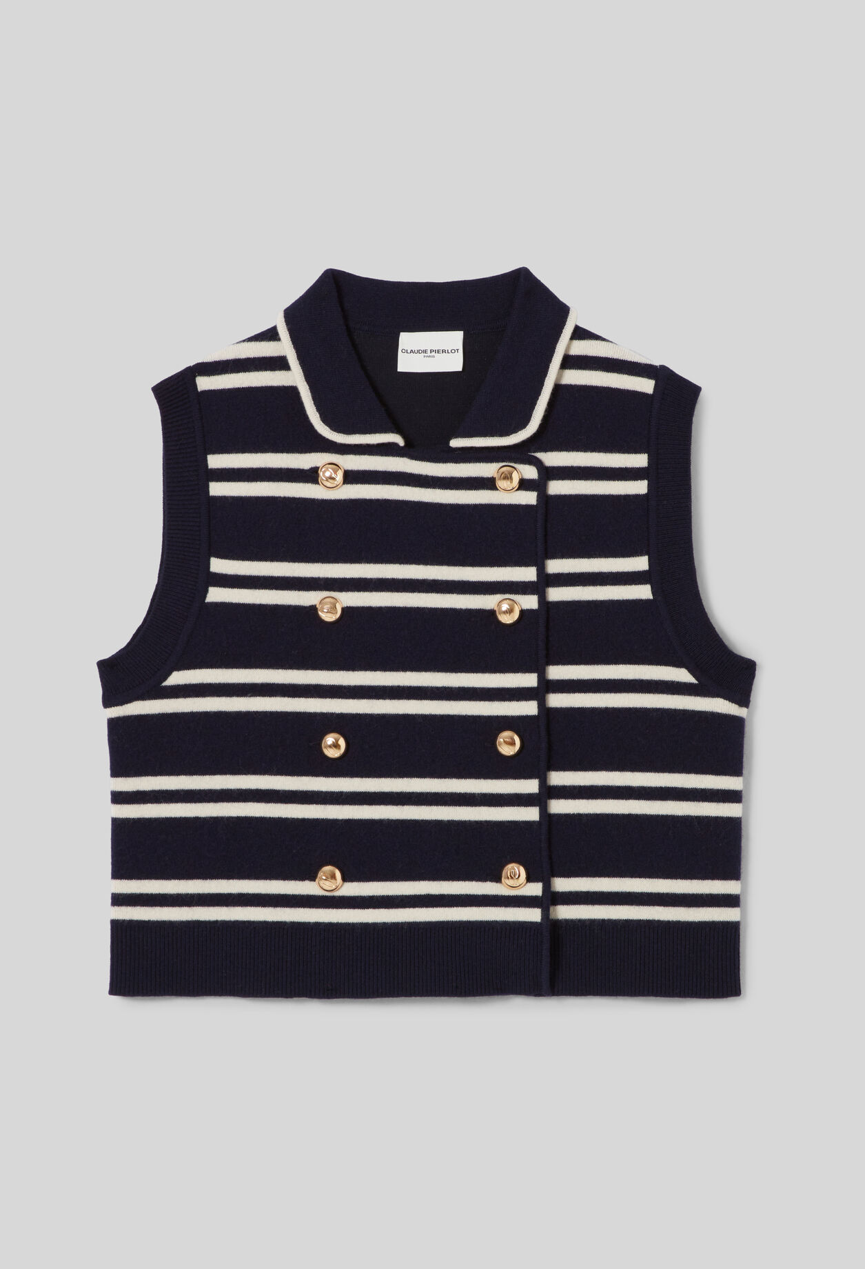 Cardigan de rayas sin mangas