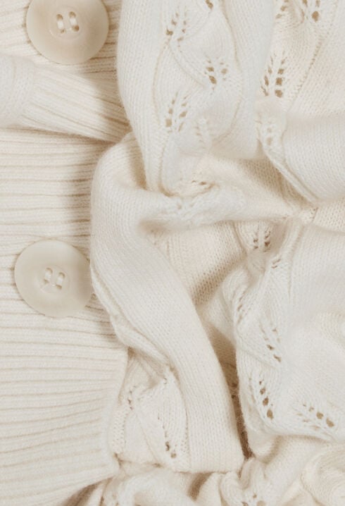 Cárdigan de punto crudo