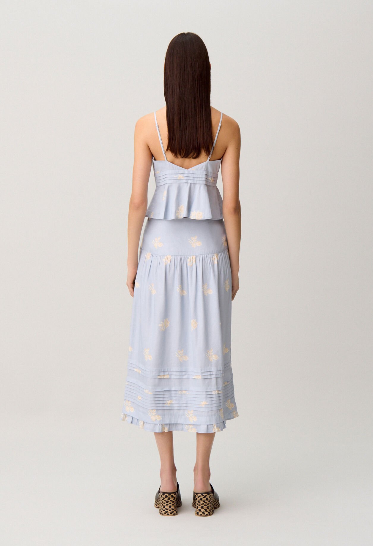 Falda midi de flores