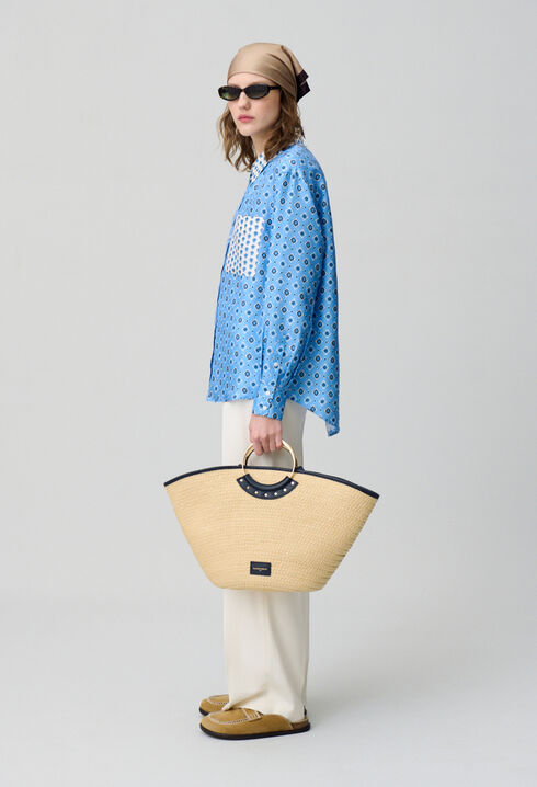 Bolso de rafia con asas trenzadas