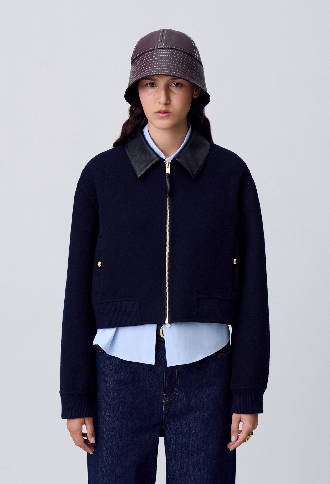 Chaqueta de lana con cuello
