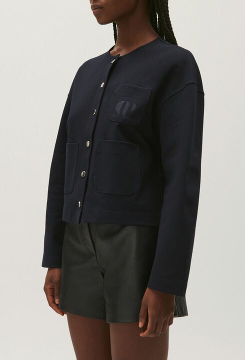 Cárdigan corto azul marino