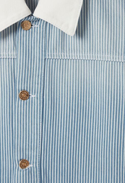 Chaqueta de gabardina vaquera a rayas