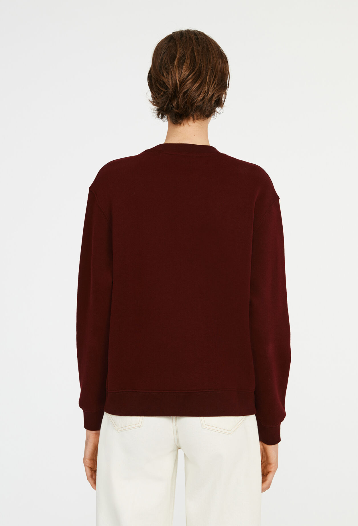 Sudadera burdeos recta con logotipo