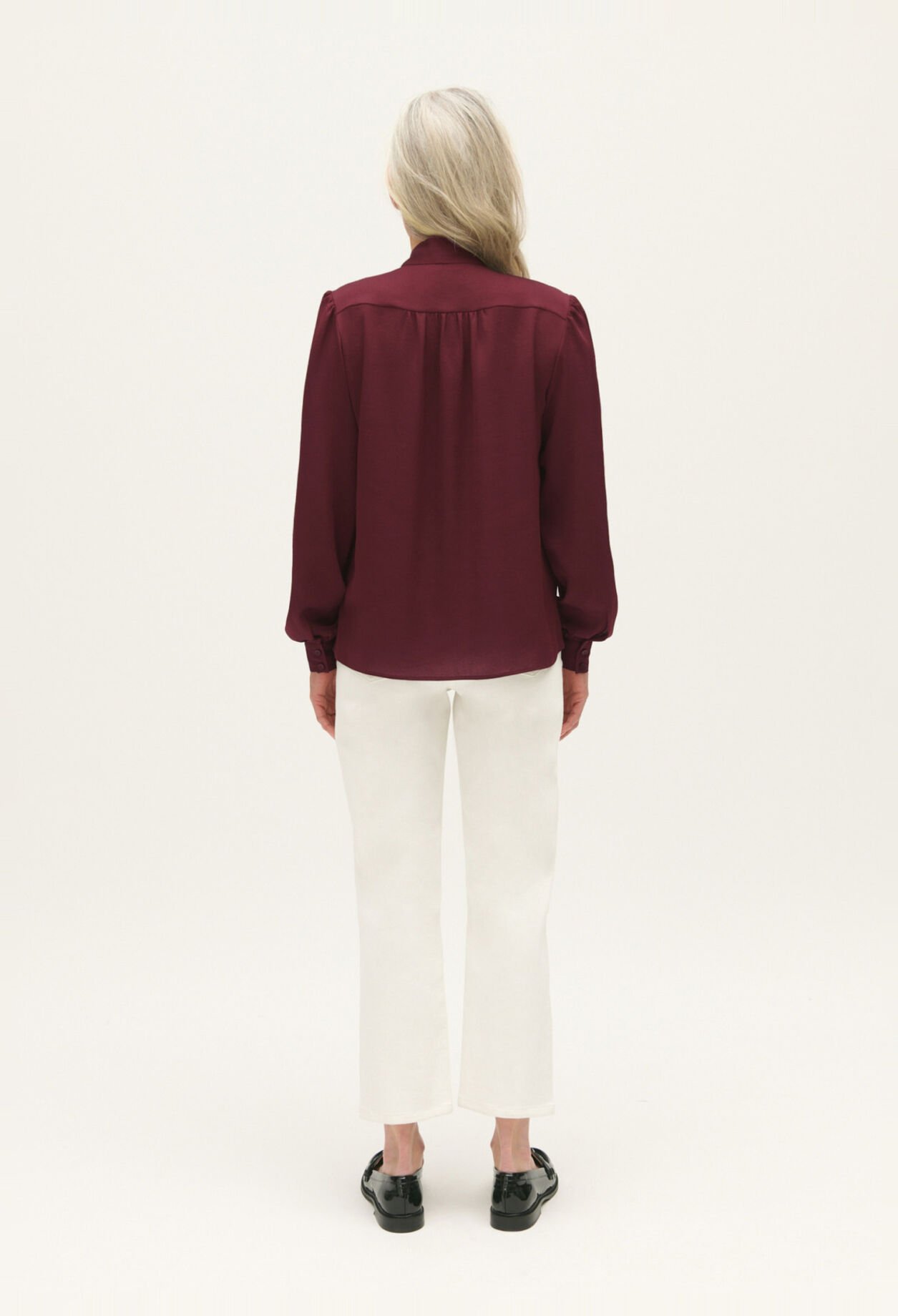 Blusa chalina burdeos
