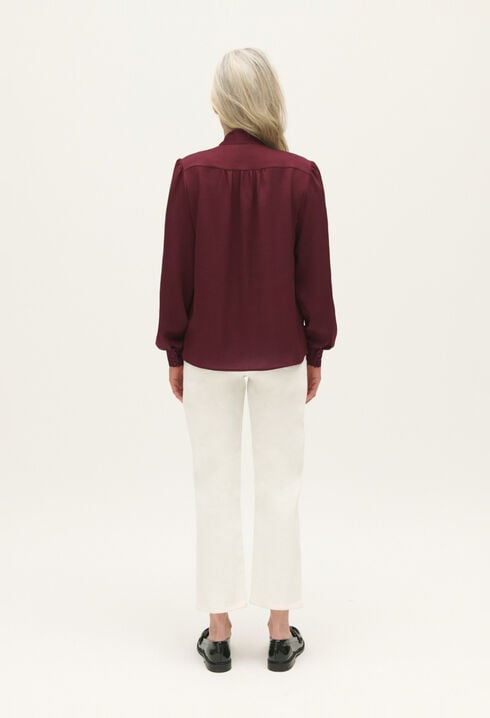 Blusa chalina burdeos