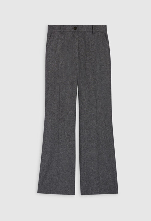 Pantalón acampanado gris jaspeado