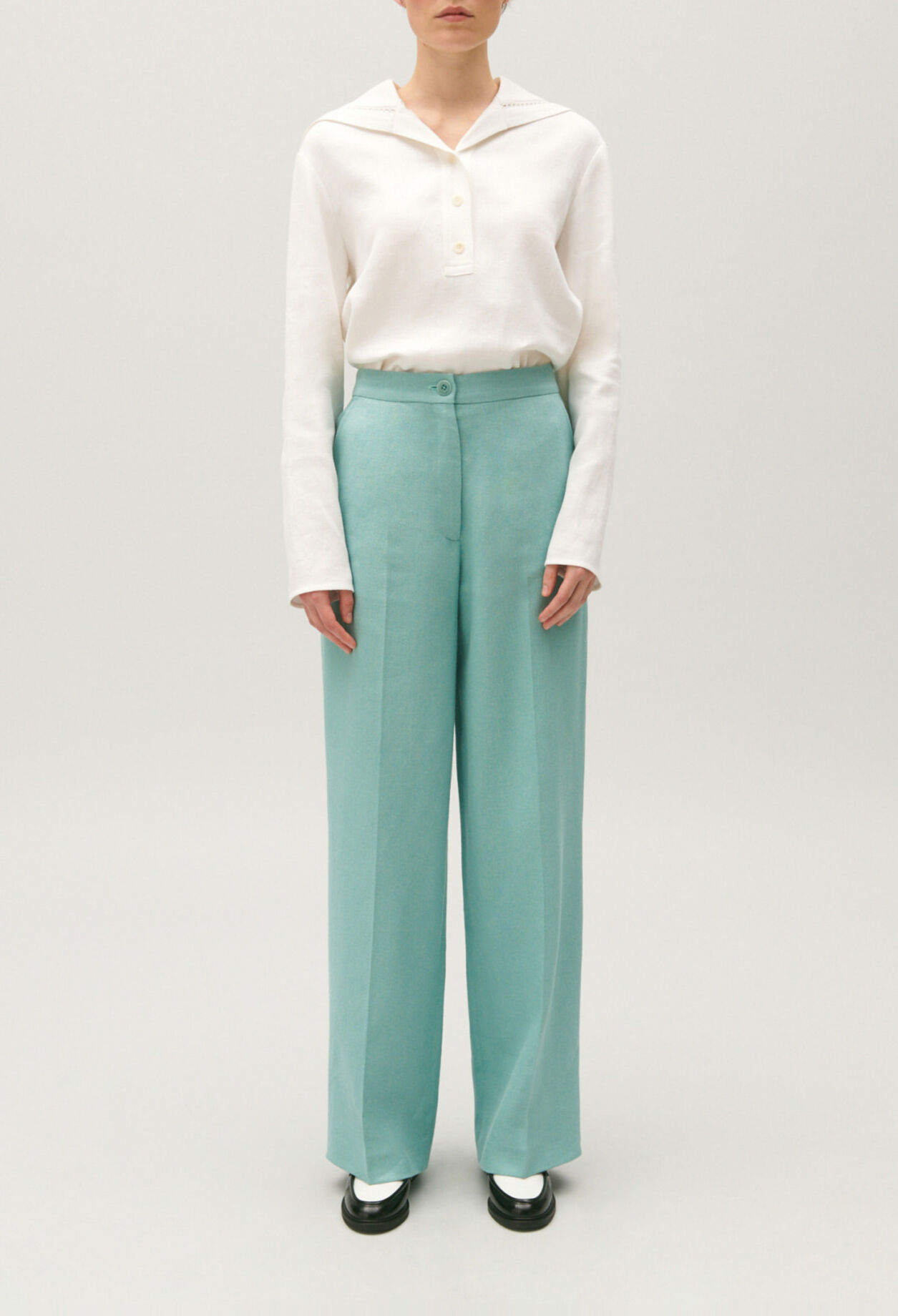 Pantalón de traje de mezcla de lino
