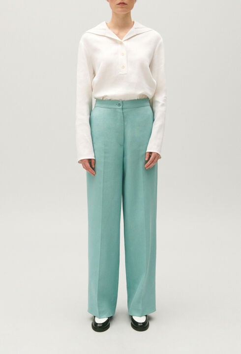 Pantalón de traje de mezcla de lino