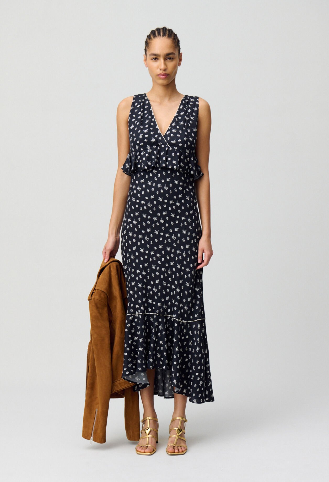Vestido largo con volantes