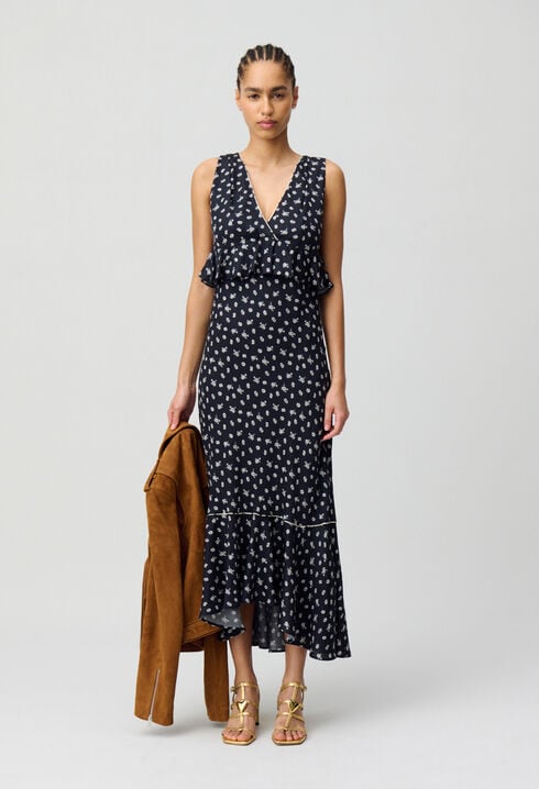 Vestido largo con volantes