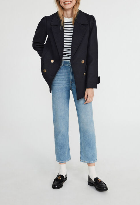 Blazer de lana con doble botonadura