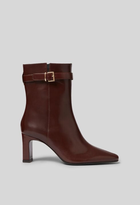 Botines de tacón de piel