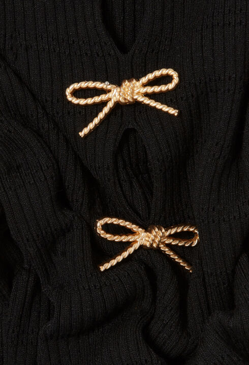 Vestido corto de punto con nudos