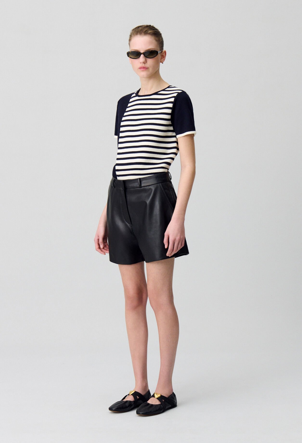 Shorts de piel negros 