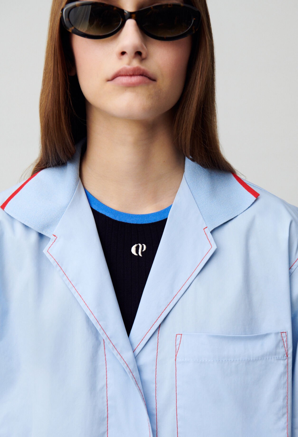 Camisa oversize contrastada