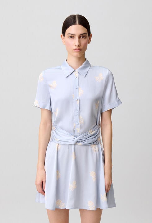 Vestido satinado de flores