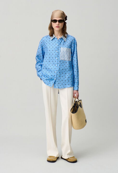 Camisa recta de seda