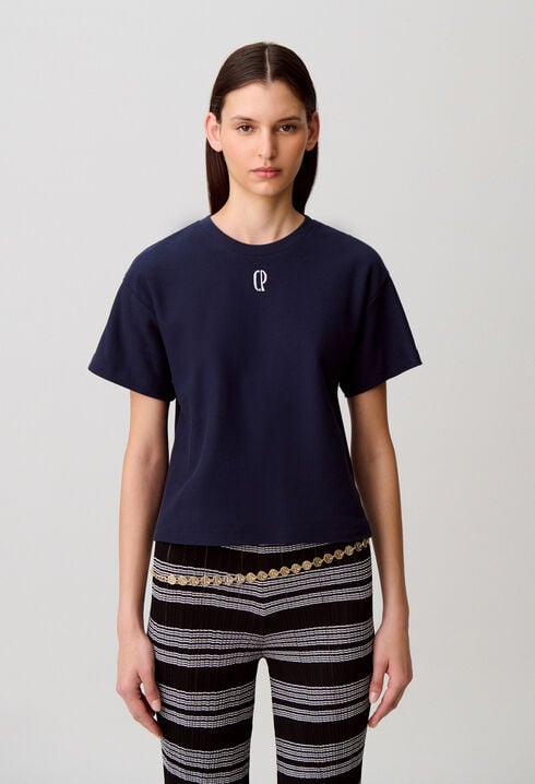Camiseta de algod&oacute;n bordada