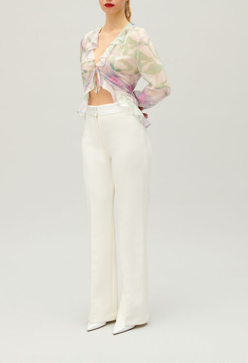 Pantal&oacute;n recto de sastre blanco
