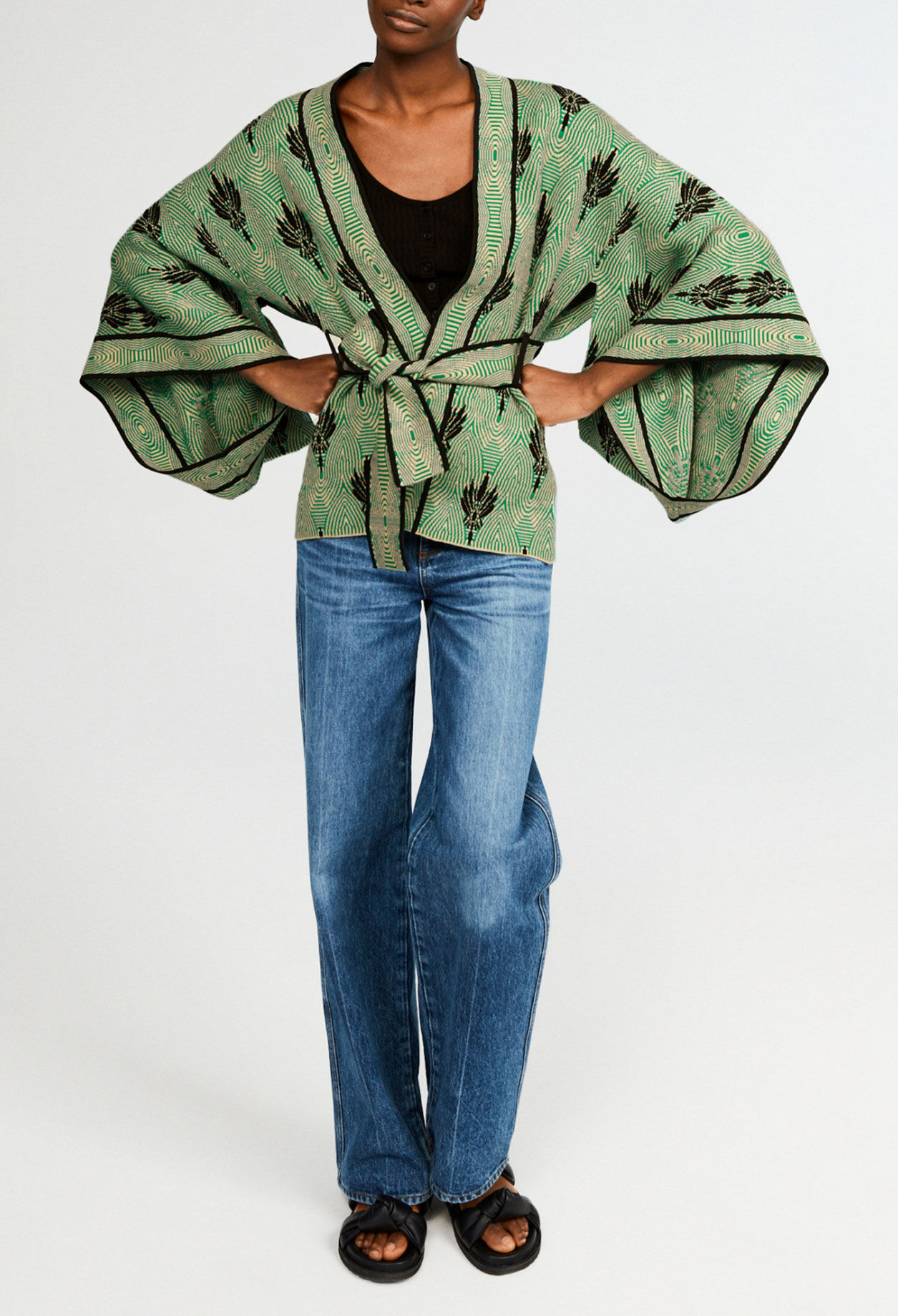 Cárdigan estilo kimono