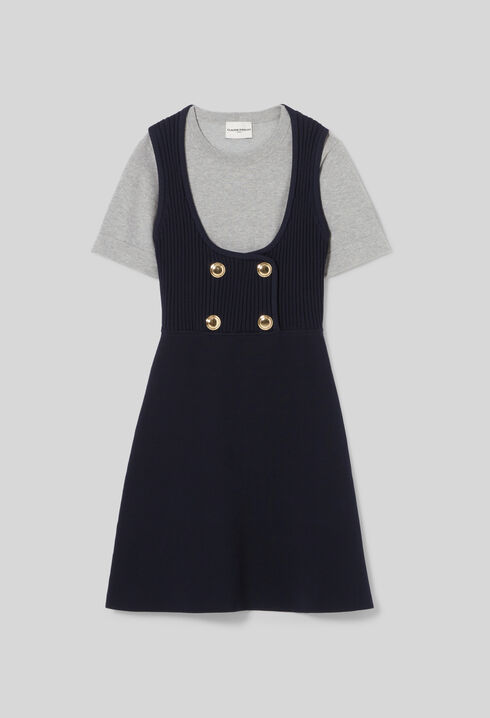 Vestido de punto corto camiseta