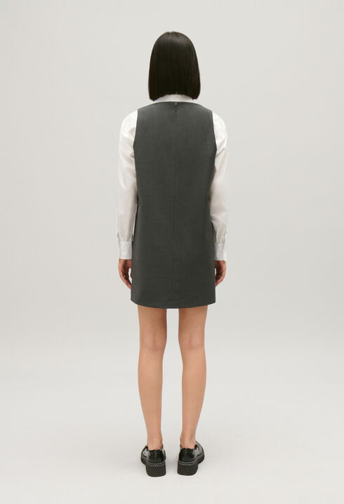 Vestido corto gris chiné