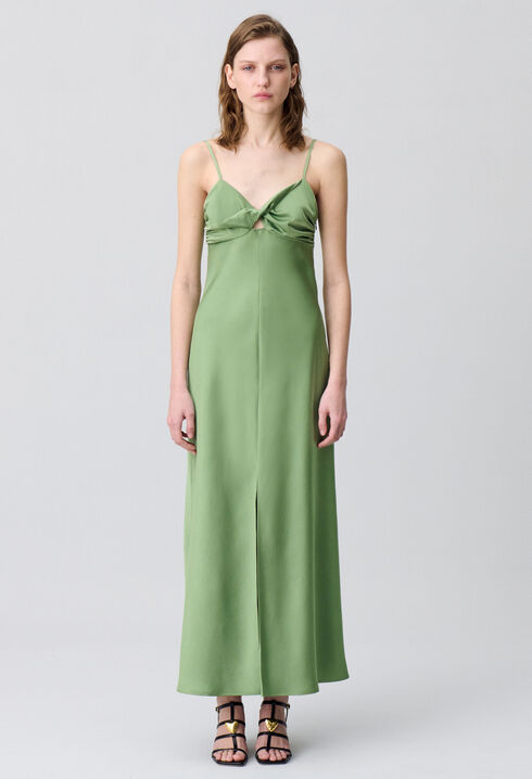 Vestido largo satinado