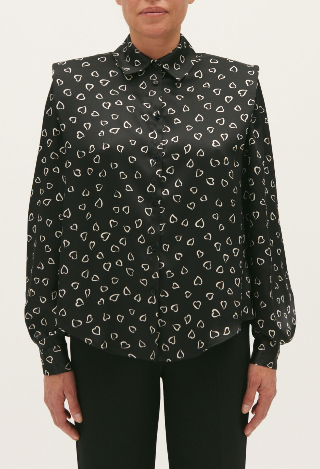 Camisa fluida estampada de corazones