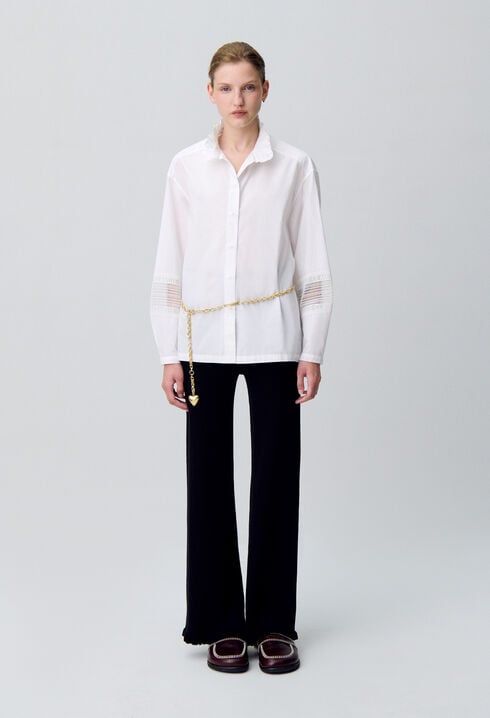 Camisa algodón cuello volante