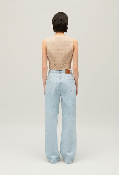 Vaqueros Louis flare azules desteñidos