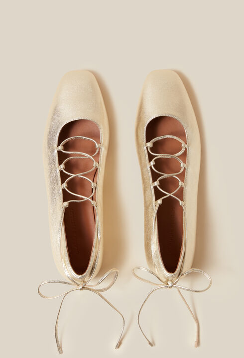 Bailarinas cuero dorado