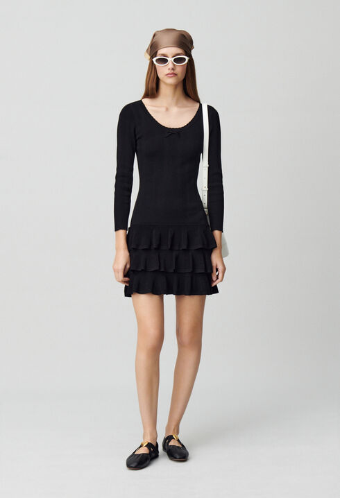 Vestido corto de punto fino