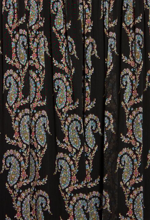 Falda larga con estampado de cachemir