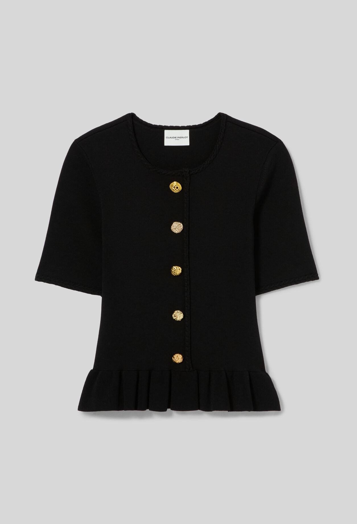 Top de punto cuello redondo