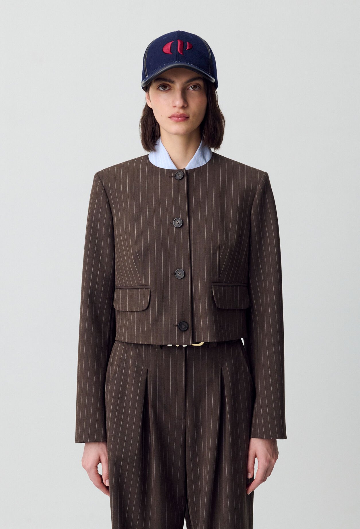 Chaqueta de corte recto y corto
