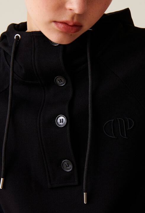 Sudadera con capucha negra oversize