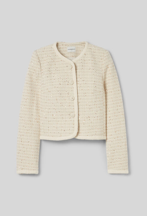 Chaqueta corta de tweed con botones