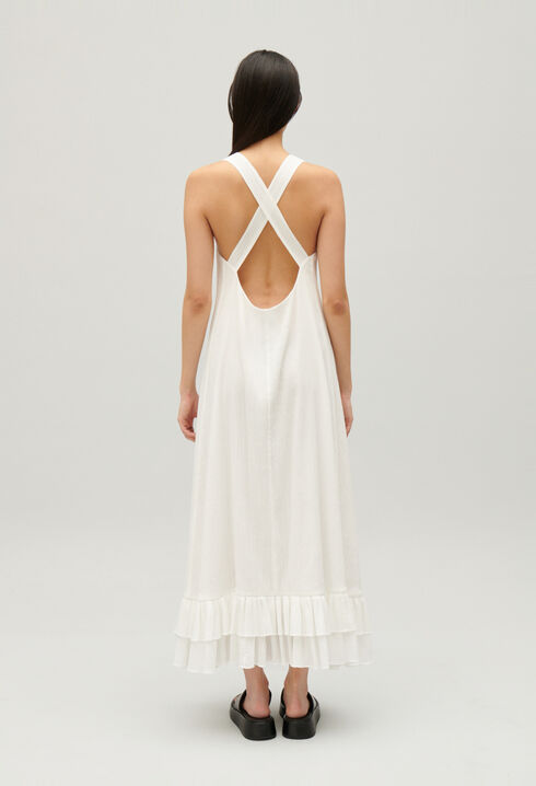 Vestido midi con volantes