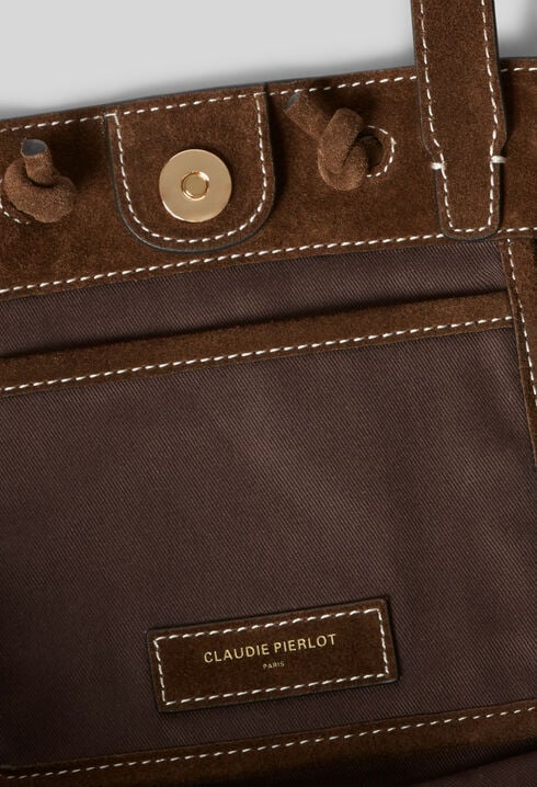 Bolso tote de cuero de ante