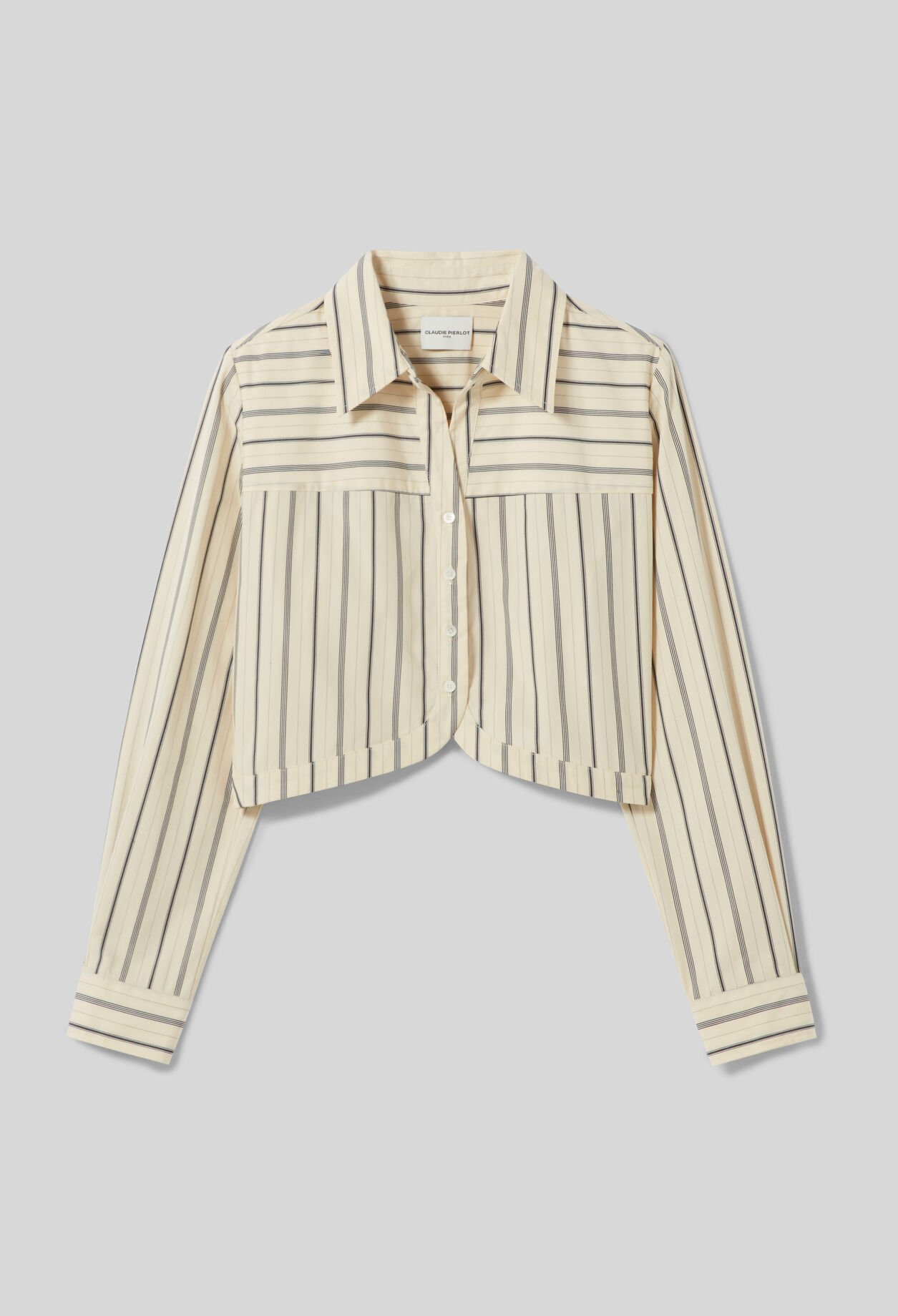 Chemise ray&eacute;e &agrave; coupe courte