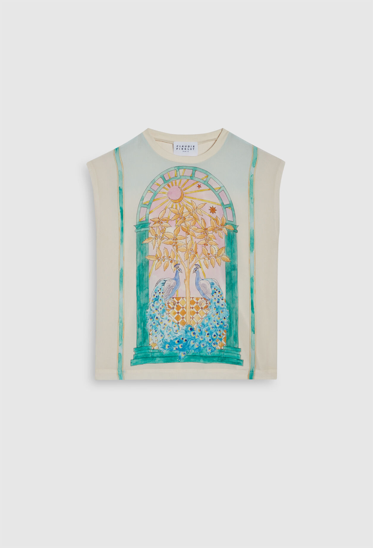 Camiseta de seda estampada