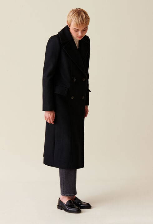 Abrigo largo de cuello cruzado