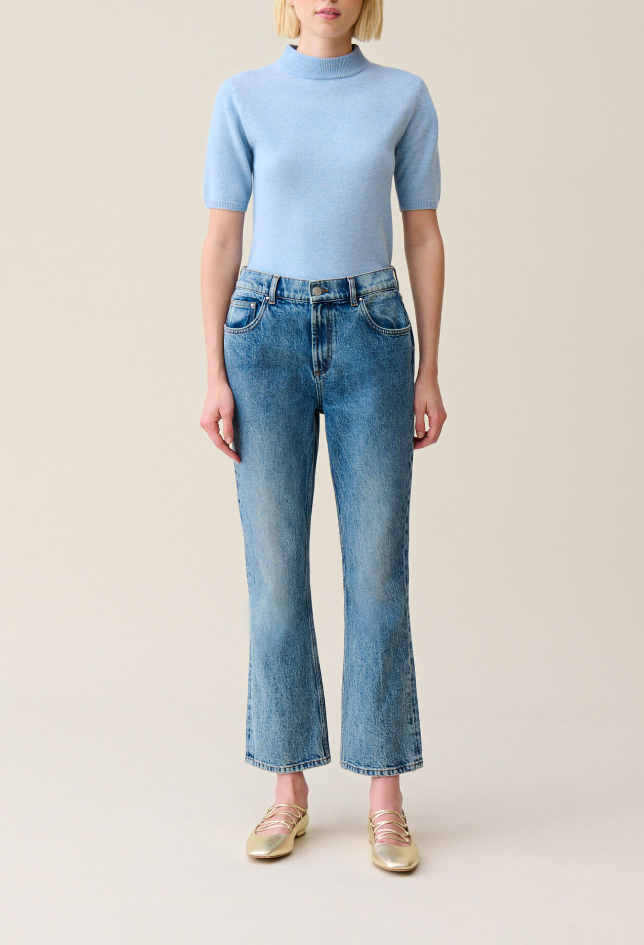 Vaqueros Louis flare denim claro