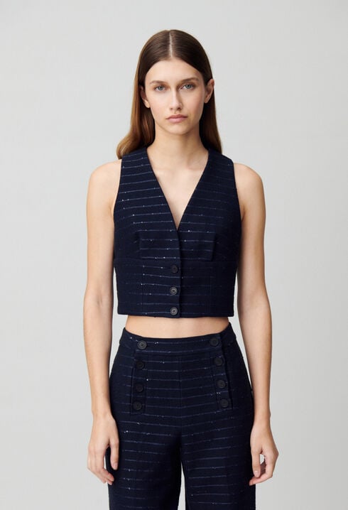 Top blazer de rayas