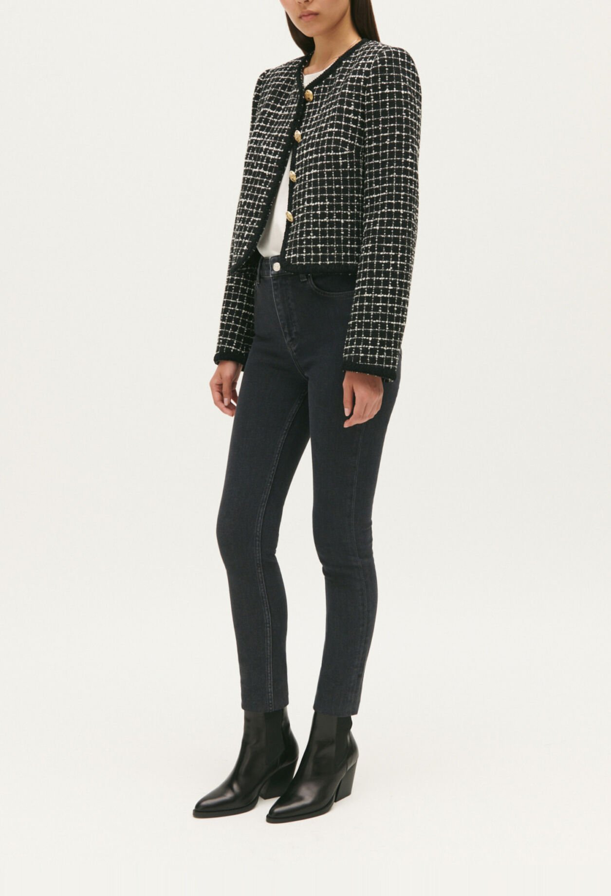 Chaqueta de tweed multicolor